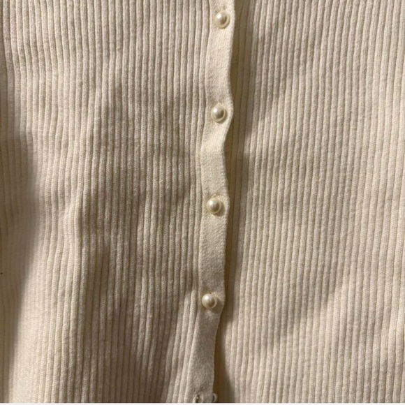 Wild Fable Cream Ribbed Cardigan - Picture 2 of 4